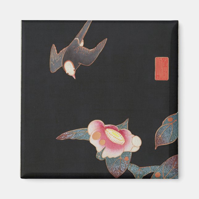 Swallow und Camellia, Jakuchū Magnet (Vorne)