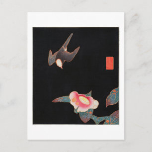 Swallow und Camellia, Jakuchū Postkarte