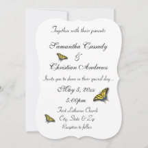 Swallowtail papillon Élégant mariage Invitation