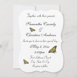 Swallowtail papillon Élégant mariage Invitation