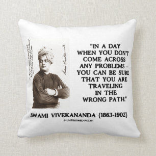 Swami Vivekananda, der in falscher Weg-Zitat reist Kissen