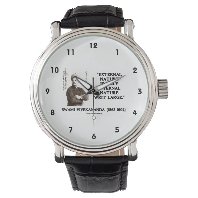Swami Vivekananda Externe Natur Innere Natur Armbanduhr (Vorderseite)