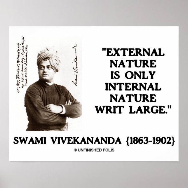 Swami Vivekananda Externe Natur Innere Natur Poster (Vorne)