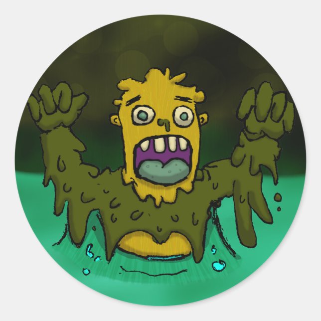 Swamp Thing Runder Aufkleber (Vorderseite)
