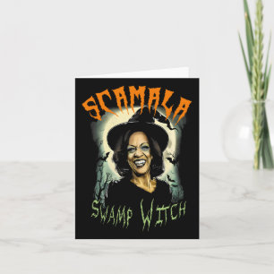 Swamp Witch Funny Anti Kamala Harris 2024 Hallowee Karte