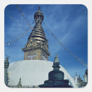 Swamyambunath Stupa Quadratischer Aufkleber
