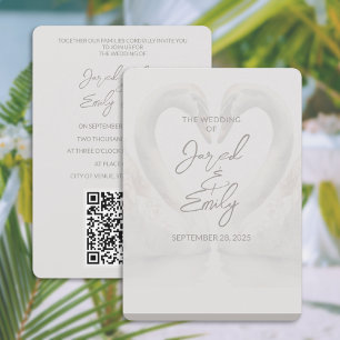 Swan 12x18 Wedding Invitation QR Code Einladung