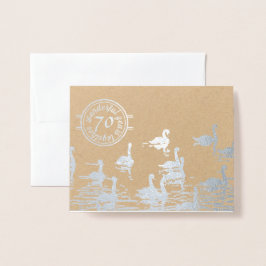 Swan 70. Platinum Hochzeitskarte Folienkarte