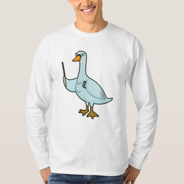 Swan als Lehrerin mit Buch & Pointer T-Shirt (Vorderseite)