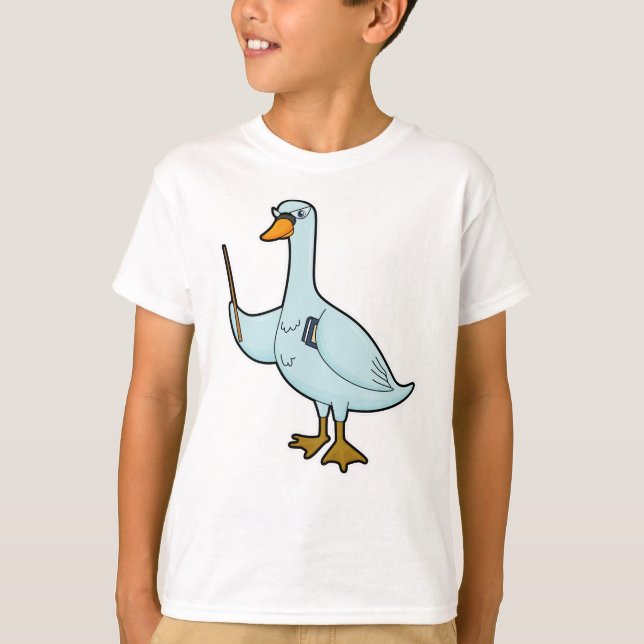 Swan als Lehrerin mit Buch & Pointer T-Shirt (Vorderseite)