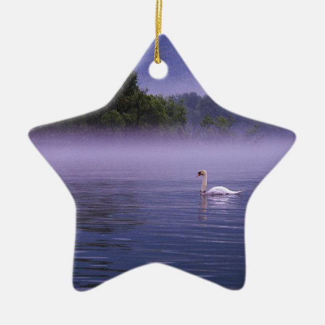 Swan am See Keramik Ornament (Vorne)