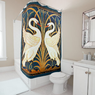 Swan and Rush and Iris, Fine Art, Duschvorhang