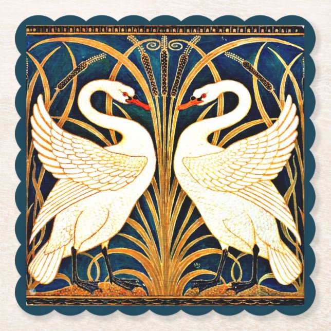 Swan and Rush and Iris, Fine Art, Untersetzer (Vorderseite)