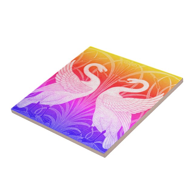 Swan and Rush and Iris Tapete Tile Fliese (Seite)