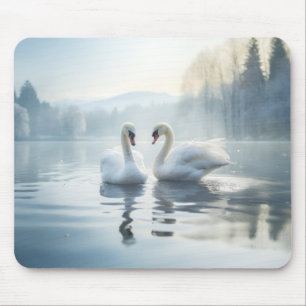 Swan Animal Bird Schönheit Freiheit Wildnis Natur Mousepad