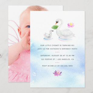 Swan Aquarell Kinder's Birthday Party laden Einladung