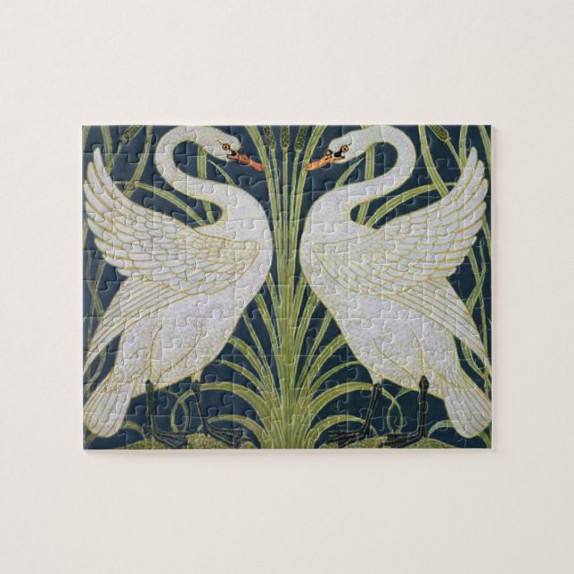 Swan Art Nouveau Two Swans (Horizontal)