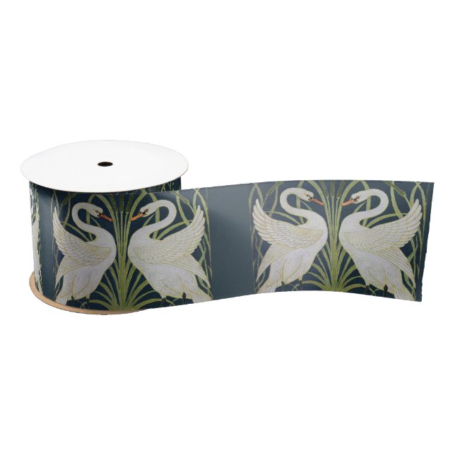 Swan Art Nouveau Two Swans Satinband (Spule)