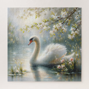 Swan auf dem See Blumenmalerei