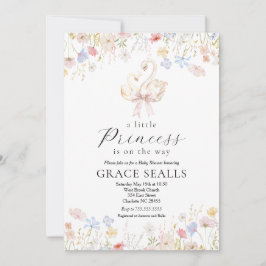 Swan Baby Dusche Einladung