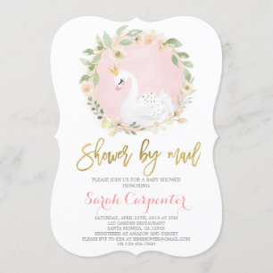 Swan baby dusche per mail girl einladung