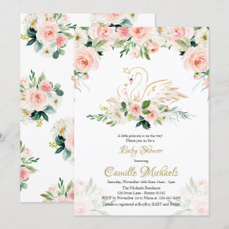 Swan Baby Showeinladung Einladung