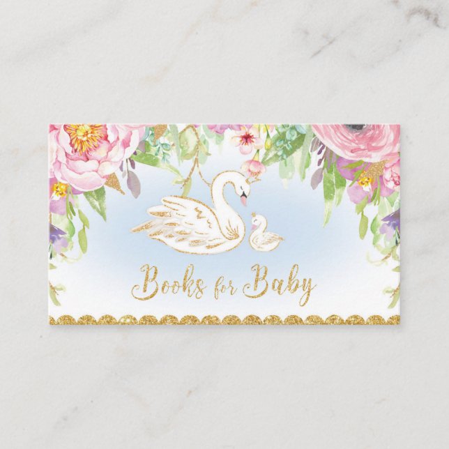 Swan Baby Shower buchen Begleitkarte (Vorderseite)