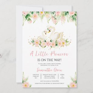 Swan Baby Shower Einladung
