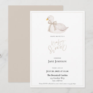 Swan Baby Shower Einladung