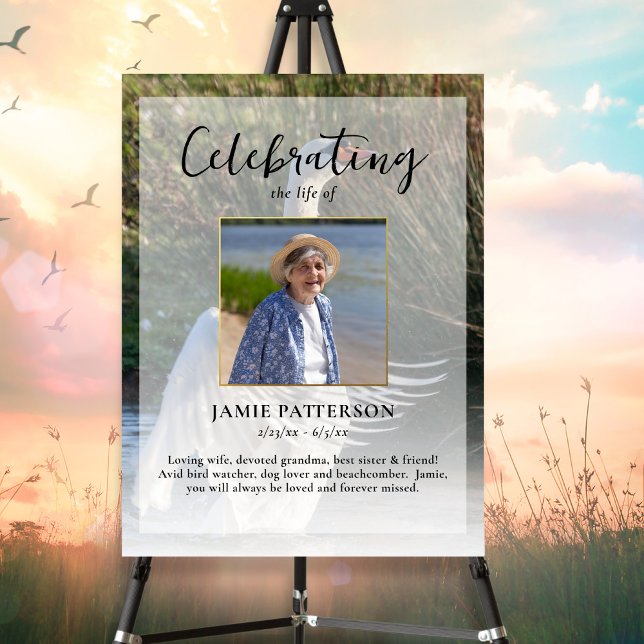 Swan Bird Lover Celebration of Life Foto Beuneral Poster (Von Creator hochgeladen)