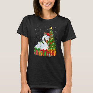 Swan Bird Xmas Holiday Santa Swan Weihnachtsbaum T-Shirt