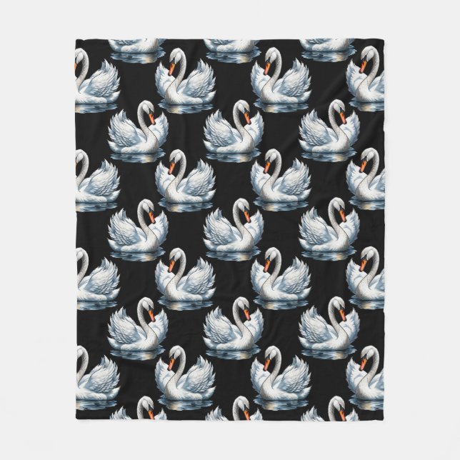 Swan Birds Muster Design Fleecedecke (Vorderseite)