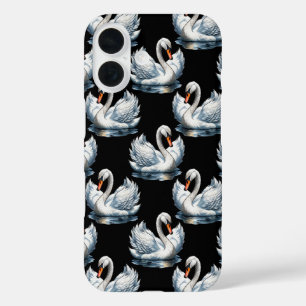 Swan Birds Muster Design iPhone 16 Hülle