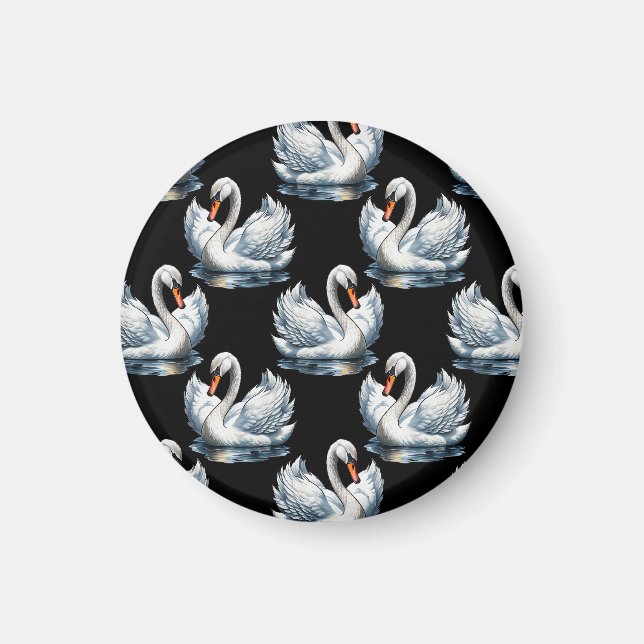 Swan Birds Muster Design Magnet (Vorne)