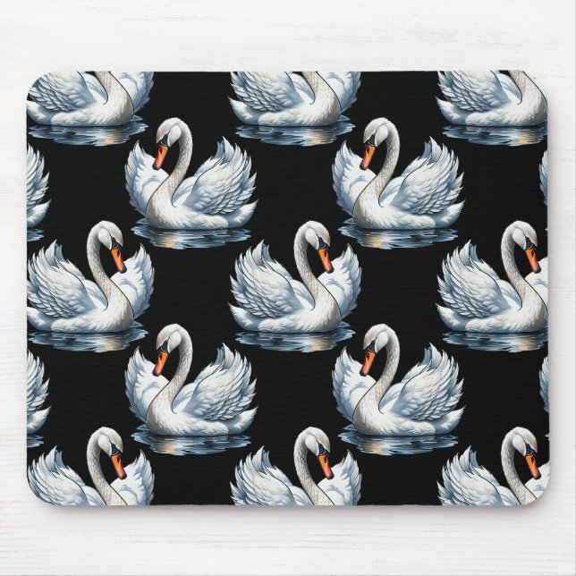 Swan Birds Muster Design Mousepad (Vorne)
