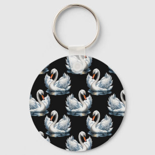 Swan Birds Muster Design Schlüsselanhänger
