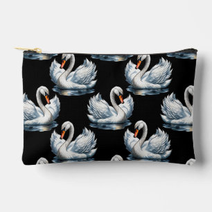 Swan Birds Muster Design Zubehörtasche