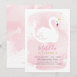 SWAN BIRTHDAY PARTEI hübsches, elegantes Gold in h Einladung