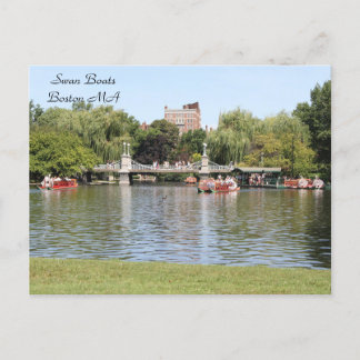 Swan Boats, Boston, MA, Fotografie Postkarte