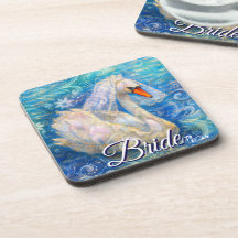 Swan Briw/Veil auf Water Blue White Personalisiert