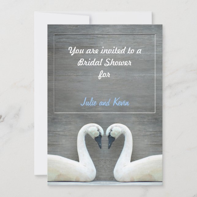 Swan Country Bridal Shower Einladungen (Vorderseite)