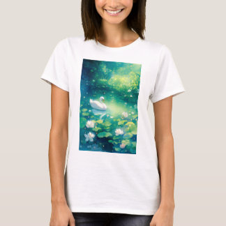 Swan Elegance in Still Waters T-Shirt