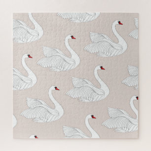 Swan Elegance: Zierweiße Muster.