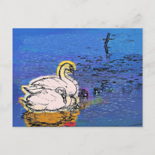 SWAN FAMILY POSTKARTE
