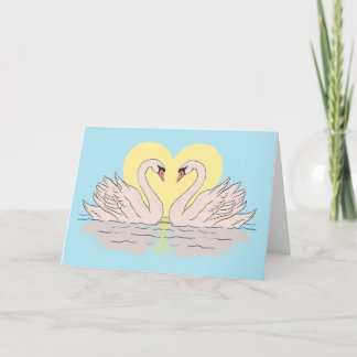 Swan Forever Boo Valentine Liebe Grußkarte Dankeskarte