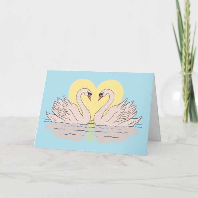 Swan Forever Boo Valentine Liebe Grußkarte Dankeskarte (Vorderseite)