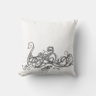 Swan Hand Drawing Extravagant Kissen