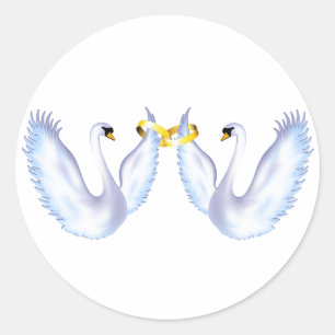 Swan-Hochzeit Runder Aufkleber