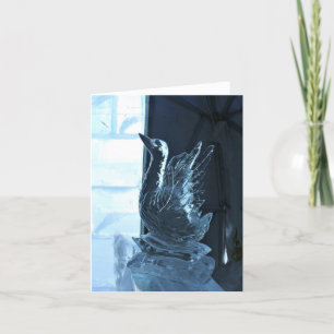 Swan Ice Sculpture, Quebec, Kanada Dankeskarte