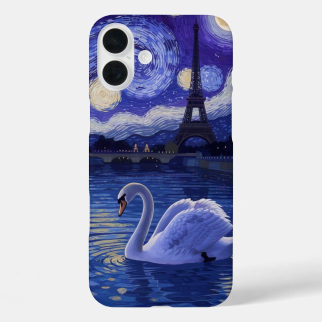 "Swan in Paris: Sternenhimmel iPhone 16 Plus Hülle (Rückseite)
